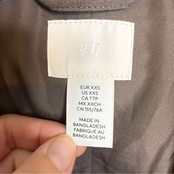 H&M Oversized Double-breasted Blazer XXS - Picture 3 of 5